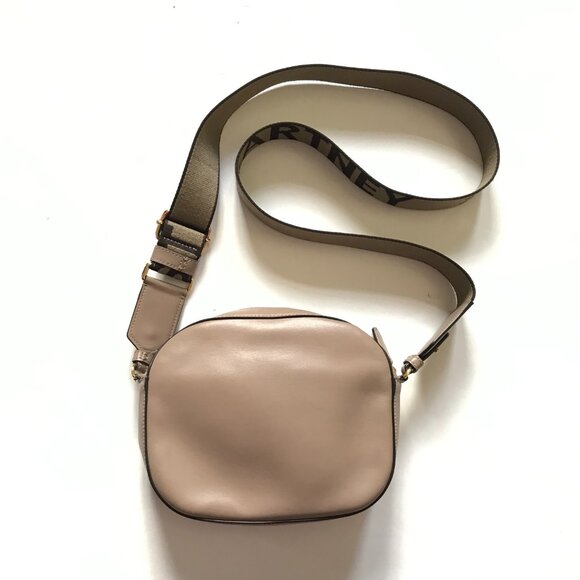 Stella McCartney Logo Camera Bag Crossbody Purse Womens Moss Taupe Vegan Leather - Picture 9 of 16